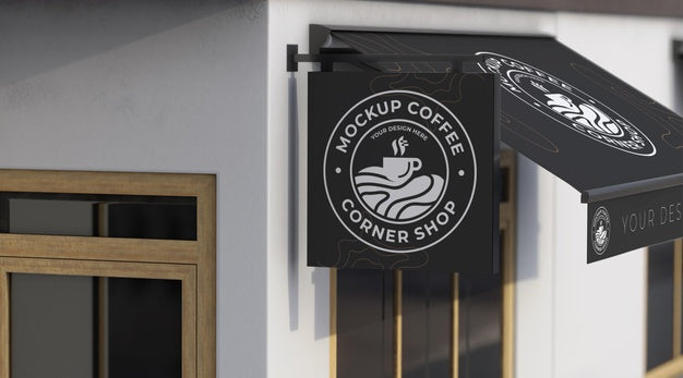 Shop Corner Mock-Up Composition Psd