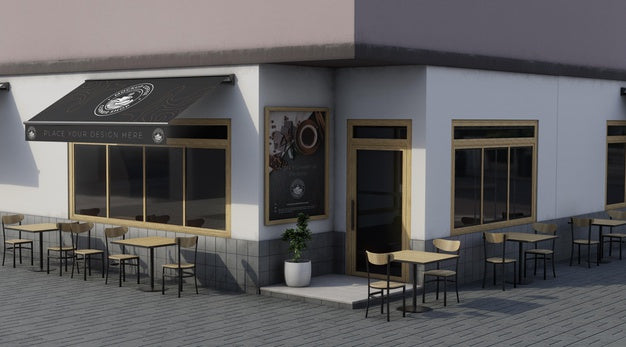 Shop Corner Mock-Up Composition Psd