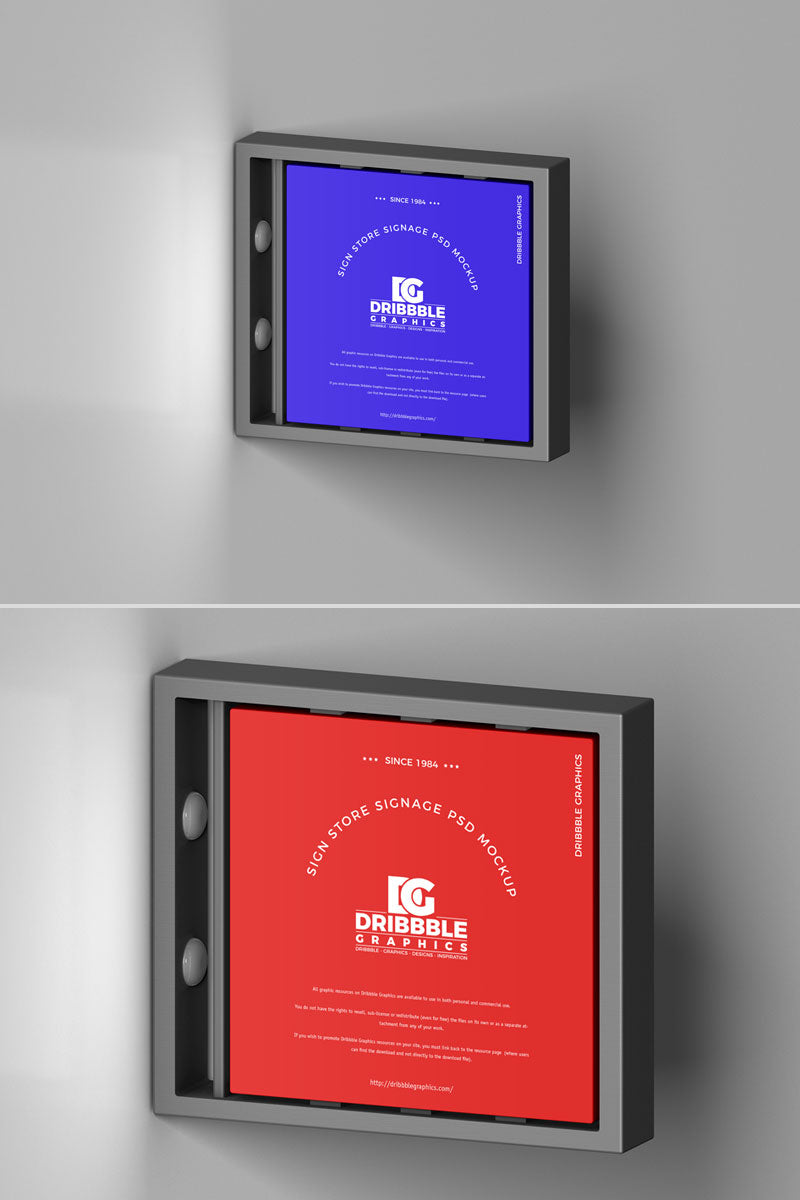 Shop Sign Advertising Signage Mockup Psd