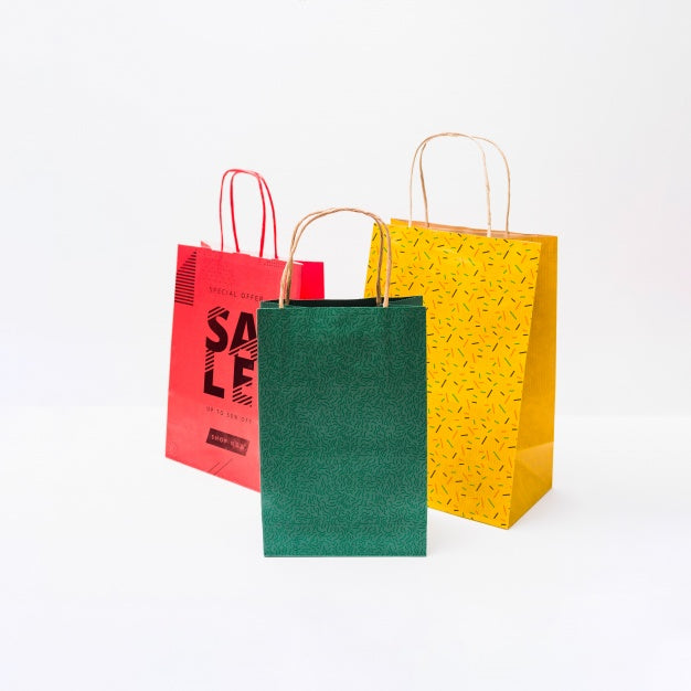 Shopping Bag Mockup In Different Colors Psd
