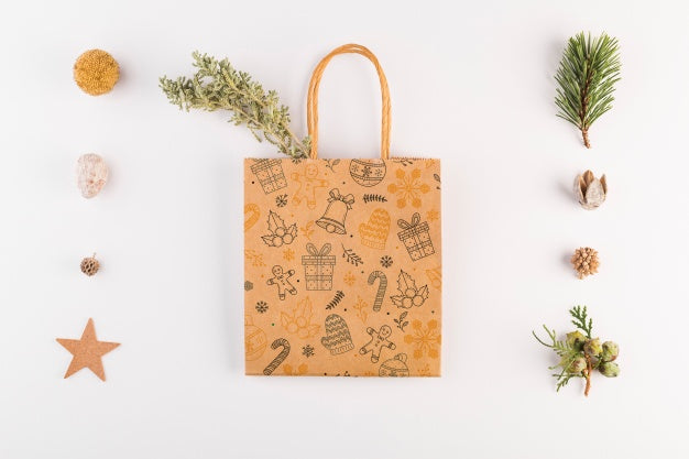 Shopping Bag Mockup With Christmas Concept Psd