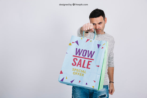 Shopping Bag Mockup With Stylish Man Psd
