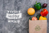 Shopping Bag With Bell Pepper Vegan Food Mock-Up Psd
