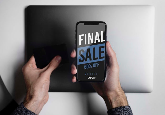 Shopping Online On Laptop And Phone Concept Psd