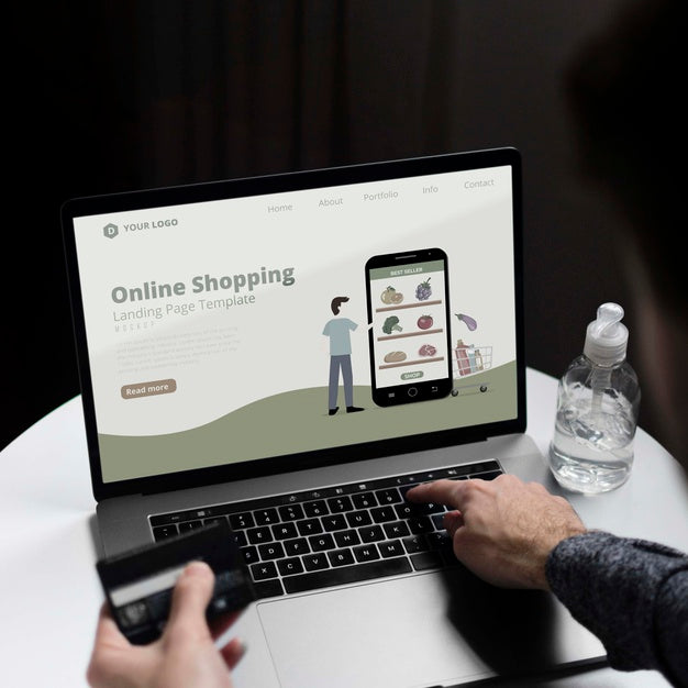 Shopping Online On Laptop Psd