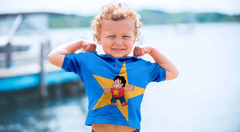 Short Sleeves Kids T-Shirt Mockup Psd