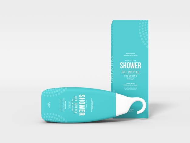 Shower Gel Bottle Packaging Mockup Psd