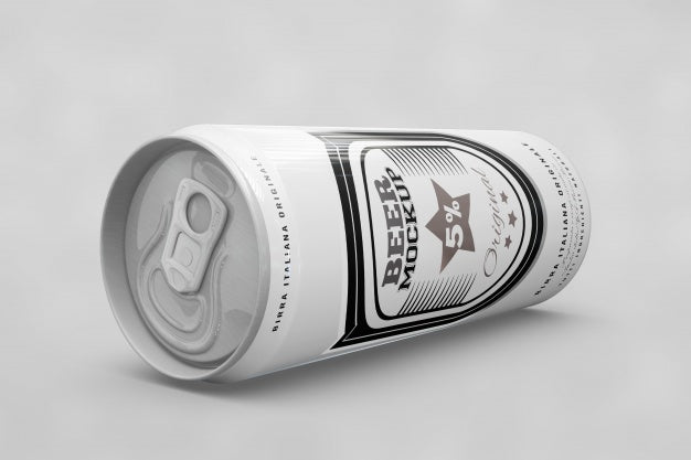 Side View Beer Can Mock Up Psd