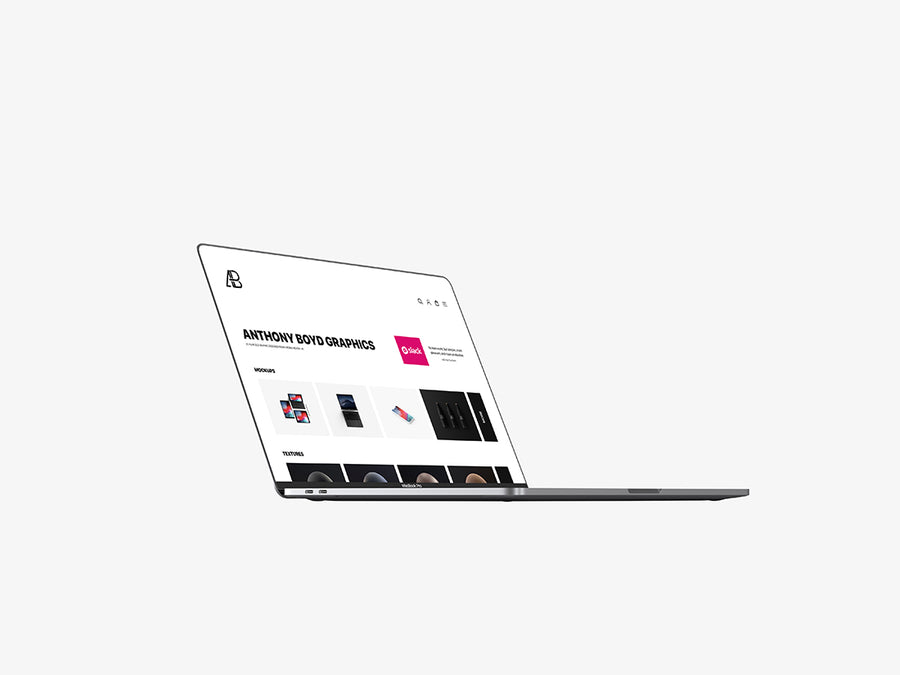 Side View Bezel-Less Macbook Pro With Touch Bar Mockup