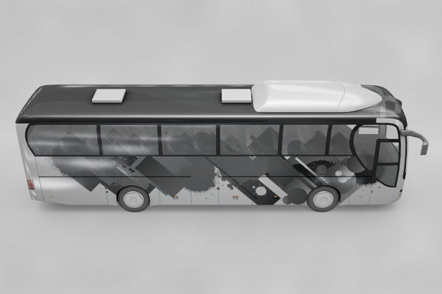 Side View Of Bus Mockup Psd