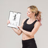 Side View Of Fitness Woman Holding Notepad Psd