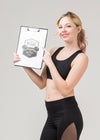 Side View Of Smiley Fitness Woman Holding Notepad Psd