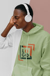 Side View Of Stylish Man In Hoodie With Headphones Psd