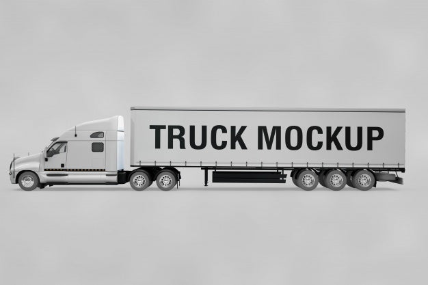 Side View Of Truck Mockup Psd