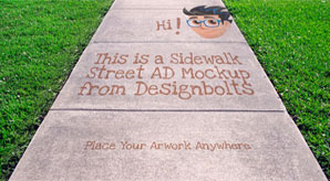 Sidewalk Street Advertising Outdoor Mock-Up Psd