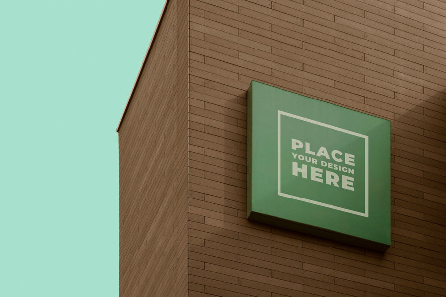 Building Sign Branding PSD Mockup