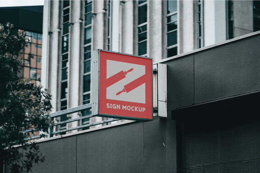 Sign On Building Mockup