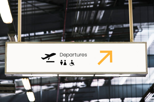 Signboard Mockup At An Airport Psd