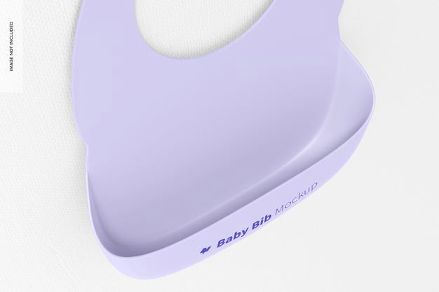 Silicone Baby Bib Mockup, Close Up Psd