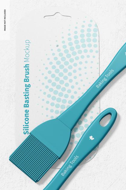 Silicone Basting Brushes Mockup, Close Up Psd