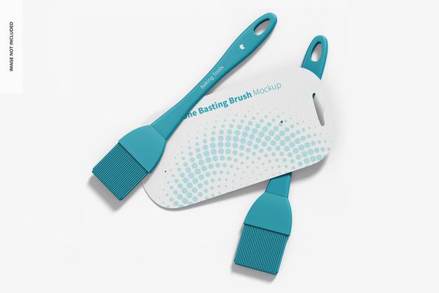 Silicone Basting Brushes Mockup, Perspective View Psd
