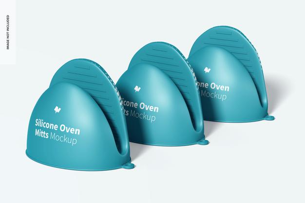 Silicone Oven Mitts Mockup Psd