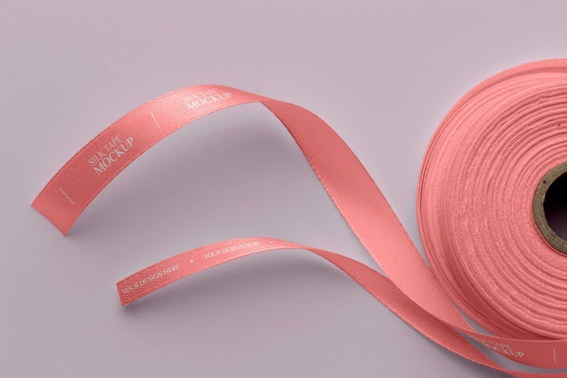 Free Pink Silk Ribbon Design Mockup in PSD #Pink #Silk #Ribbon