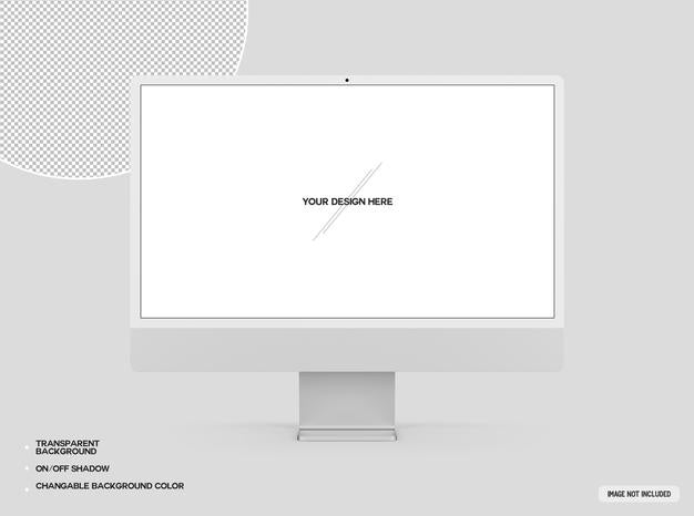 Silver Desktop Computer Mockup Psd
