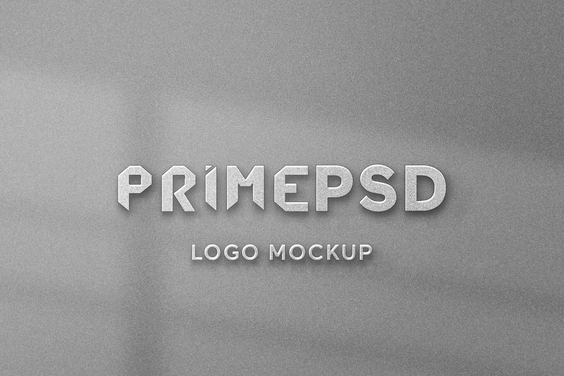 Silver Emboss Logo Mockup Psd