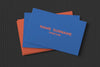 Simple Business Card Mockup In Blue And Orange Tone Psd