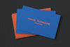 Simple Business Card Mockup Psd In Blue And Orange Tone