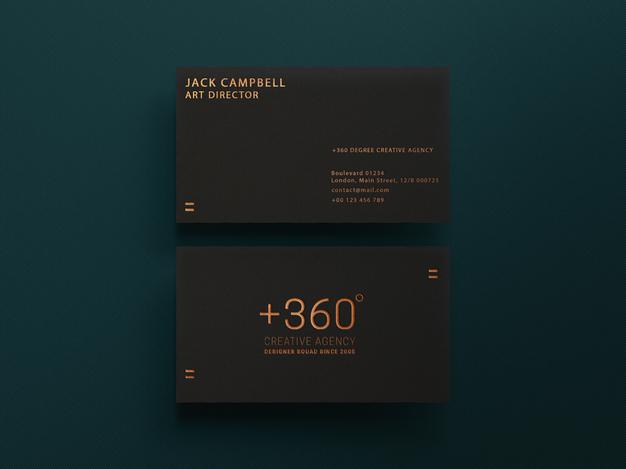 Simple Dark Business Card Mockup Template Psd