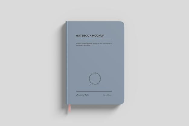 Simple Notebook Mockup Top View Psd