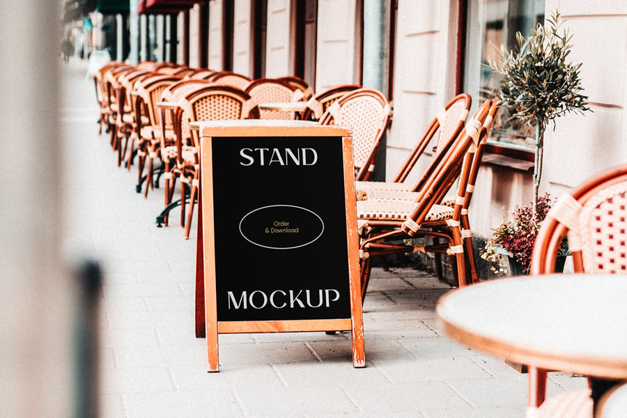 Simple Restaurant Stand Mockup