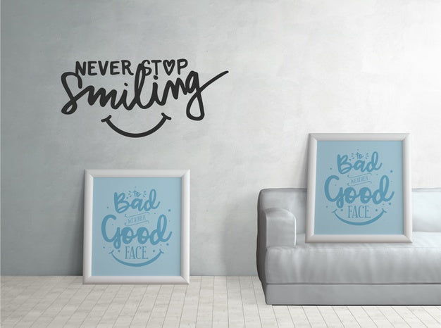 Simplistic Home Decor With Motivational Quotes Psd