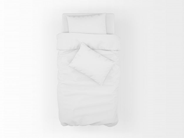 Single Bed Mockup Isolated On Top View Psd