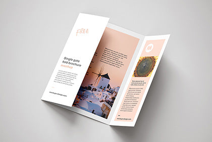 Single Gate Fold Brochure Mockup