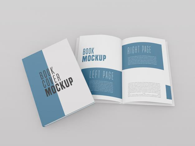 Single Hard Cover With Open Book Mockup Psd