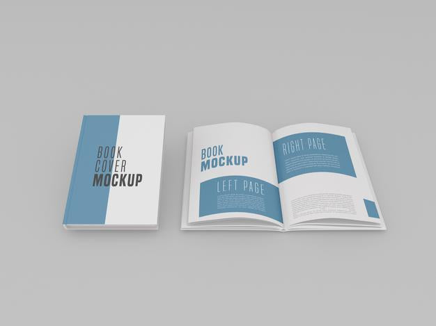 Single Hard Cover With Open Book Mockup Psd