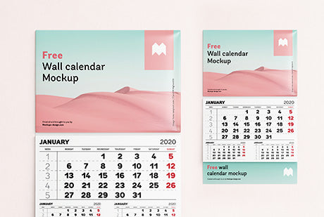 Single Panel Wall Calendar Mockup