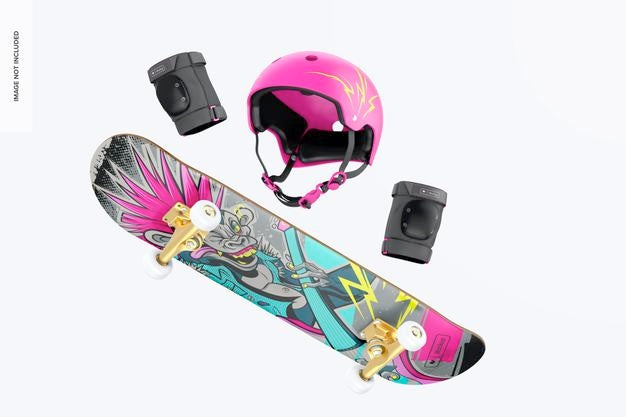 Skate Scene Mockup, Floating Psd