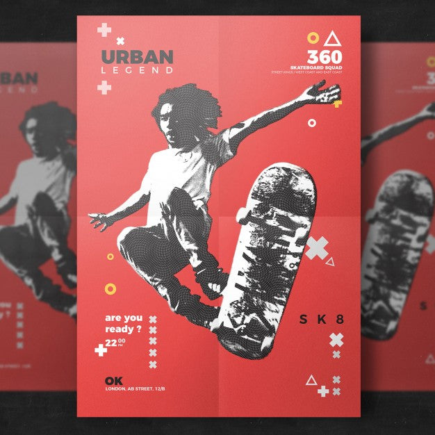 Skateboard Flyer Template Psd