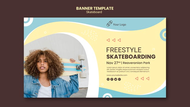 Skateboarding Concept Banner Template Psd