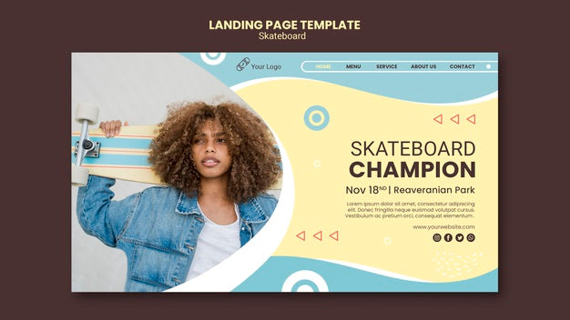 Skateboarding Concept Landing Page Template Psd