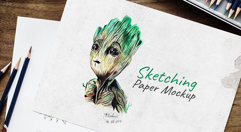 Sketching / Drawing Paper Mockup Psd