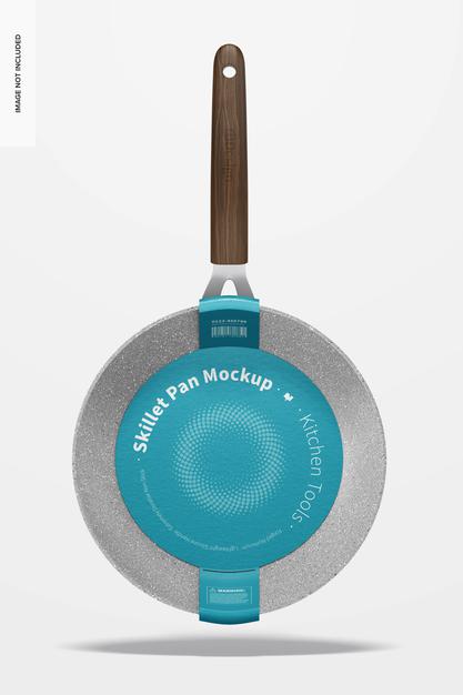 Skillet Pans Mockup, Front View Psd