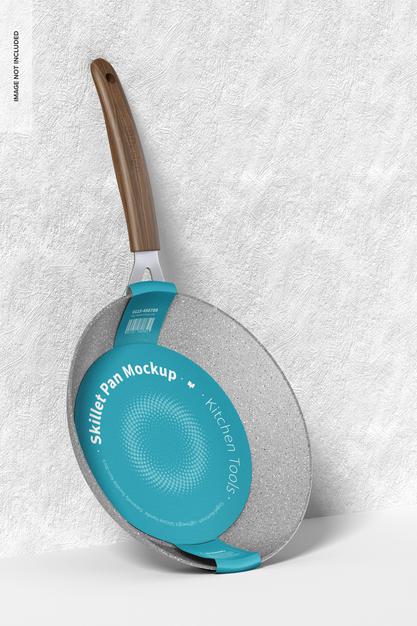 Skillet Pans Mockup, Leaned Psd