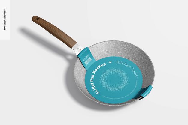 Skillet Pans Mockup, Right View Psd