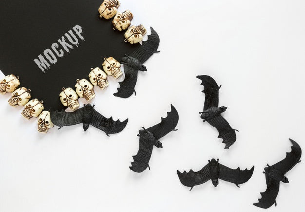 Skulls And Bats Arrangement Psd