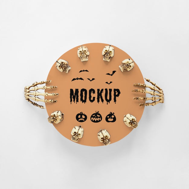 Skulls And Skeleton Hands Mock-Up Psd